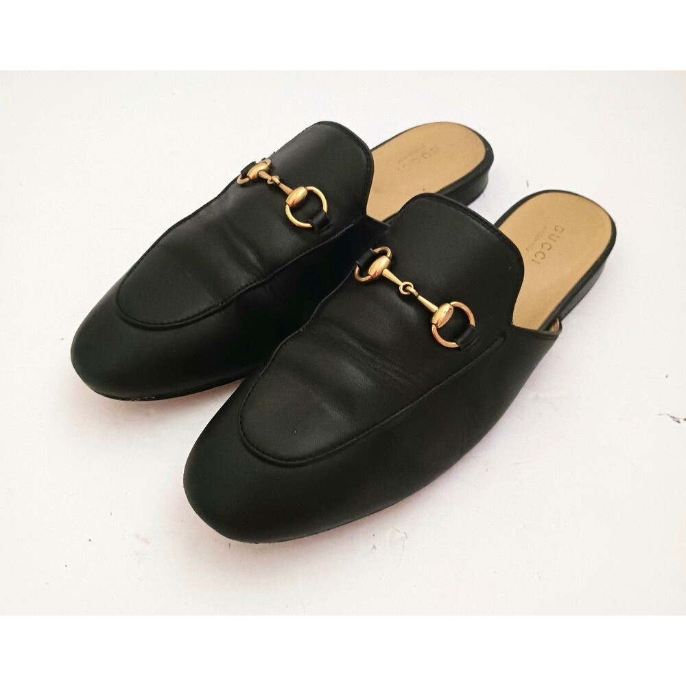Gucci Princetown Horsebit Mule Blk Leather EU 39 US 8.5 Made in Italy